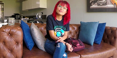 EXTREMELY Tight 18yo Redhead Latina Pussy And Asshole Stretched in Casting