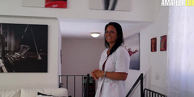 Masseuse Barbara Devil Gets Rough DP From Two Italian Cocks After Naked Massage - AMATEUR EURO