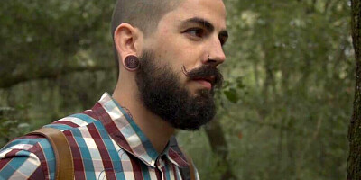 Inked chick Silvia Rubi and her boyfriend are having sex in the woods