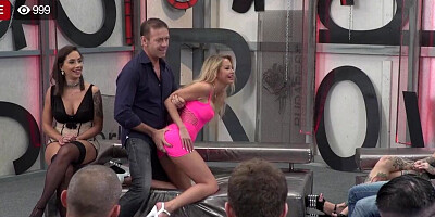 Slutty girls are taking hard cocks in front of an audience