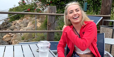 Chanel Camryn sucks a hard cock and tosses dude's salad