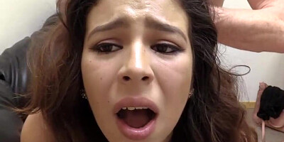 Brunette babe gets ass pounded in a POV sex with a big dick