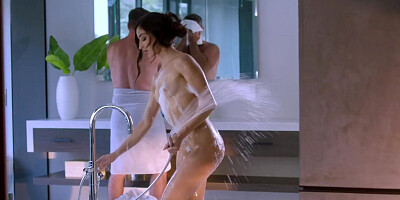 Naughty brunettes Emily & Lulu are being fucked in their nice asses