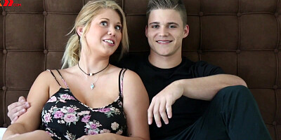 Muscular guy and his blonde girlfriend are about to get intimate on camera