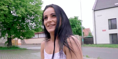 Phenomenal Euro babe is picked up from the streets and lured into a public banging