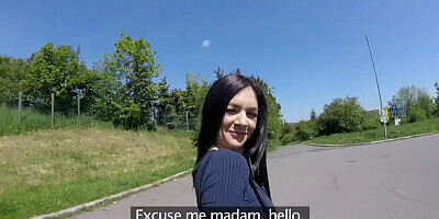 Public Agent Amazingly Sexy Ass Rides Big Cock in a Public Place