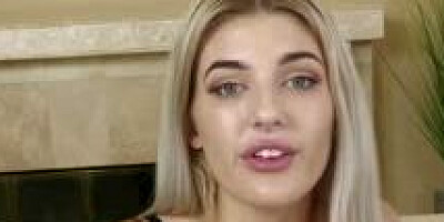 Horny daddy pussy fucking daughter's best busty blonde female friend in POV