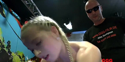 Double Penetration for Tiny Blonde PornaBella - German Goo Girls