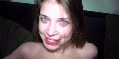 Step Sister Gets a Powerful Volley of Cum in the Face in the Morning - POV