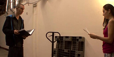 Sweet brunette sucks a dick and gets fucked hard from behind