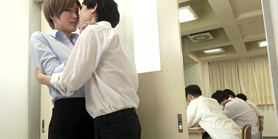 Busty Japanese teacher gets down during lecture and sucks one of her uniformed pupils off