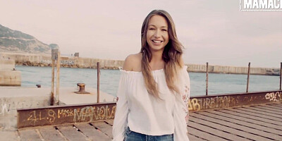 Kinky teen Taylor Sands gets bonked by a mascot at the dock