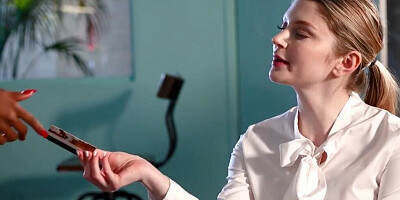 Busty ebony sweetheart licks the pussy and ass of her blonde girlfriend