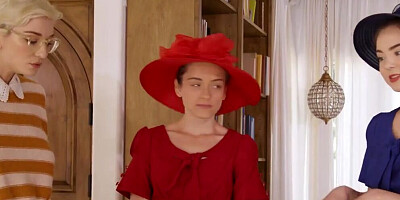 Busty blonde nerd with glasses is in a cock-craving mood