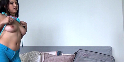 Amateur video featuring a gorgeous Latina babe having sex with her white boyfriend
