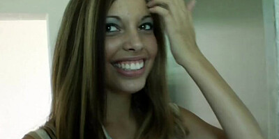 Pretty amateur girl sucks a massive cock and gets shagged hard