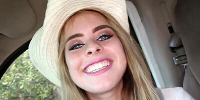 Pretty girl Lilly Ford sucks a cock and gets fucked outside