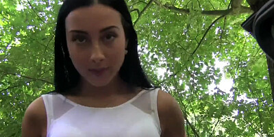 PublicAgent Stunning Black Haired Babe gets Fucked in a Car