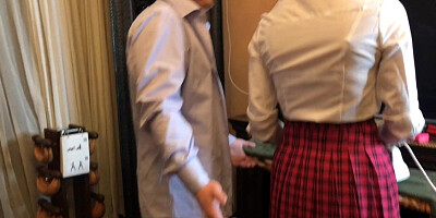 Teen schoolgirl is about to have a threesome with two of her nerdy friends