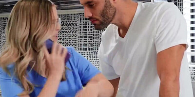 Busty blonde MILF and horny man are wrestling and fucking