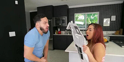 Horny pervert roommate spying on attractive redhead honey before vigorously pounding her sweet pussy