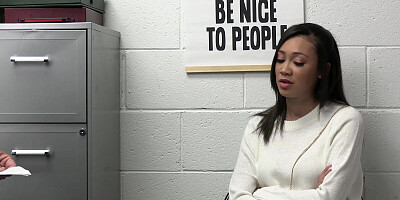 After being falsely accused, the Asian girl will have to fuck her way out of jail