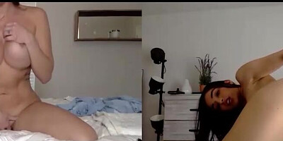 Two webcam ladies are fingering and rubbing their twats for each other