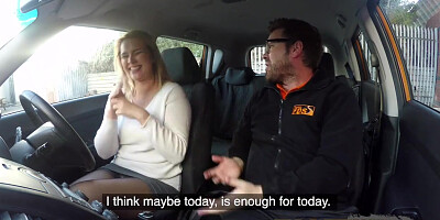 Fake Driving School Czech babe Nikky Dream orgasms