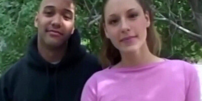 Babe amateur Lauren in public blowjob and interracial anal