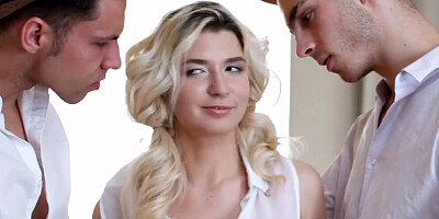 Sex-crazed schoolgirl is double penetrated by her two classmates