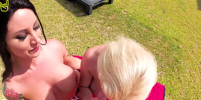 Two Girls Sharing Cock and Cum after a Fun Day on the Beach