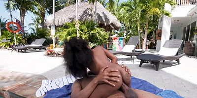 Black couple Jovan Jordan & Mini Stallion fucking by the pool