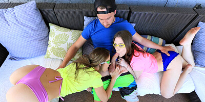 Complete dick sharing FFM with Anya Olson and Kimmy Granger