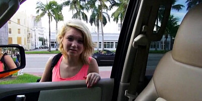 Teen Dakota Skye backseat fuck and facial