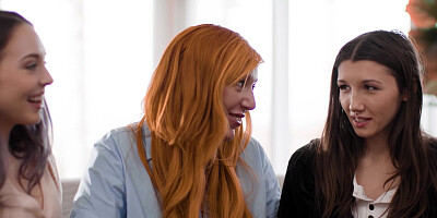 GIRLSWAY - MILF Babysitter Lauren Phillips Wants teen 18+ Neighbors Lily Larimar & Maya Woulfe's Pussies