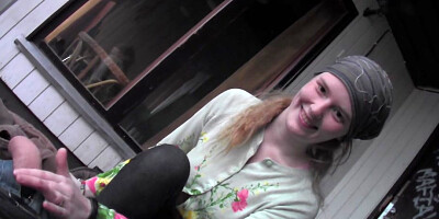Evelina Juliet in lusty amateur fuck video filmed in the woods