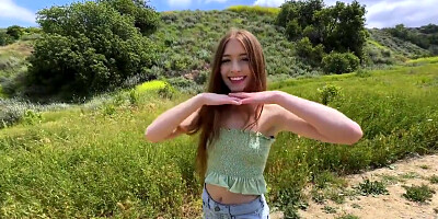 Myra Moans - Skinny Redhead Myra Moans Gets Fucked In A Public Field