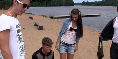 Autumn & Grace & Bianca & Olie & Savannah in outdoor orgy movie with hot student 18+ chicks