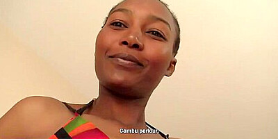Close Up Ebony African Casting Blowjob And Fuck