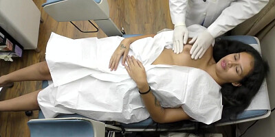 Doctor Tampa And Angel Santana In 1st Ever Gyno Exam For Ava Siren At Nurse Aria Nicoles Gloved Hands From Girlsgonegynoco
