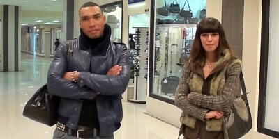 Skinny euro paid to strip down and get fondled in public