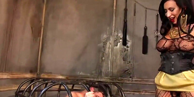 Chick Dominatrix Teasing Slave And Sitting On Face