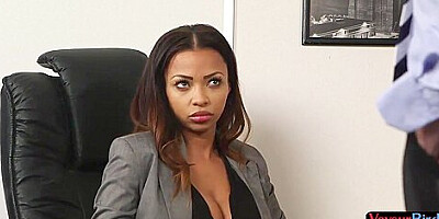 Cfnm Ebony Secretary Babe Teasing Male Wanker
