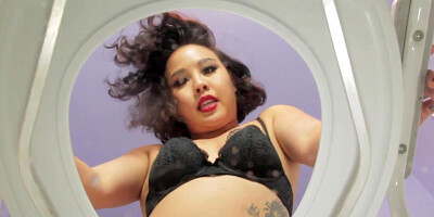 Asian domina teases and spits on toilet slave