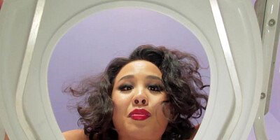 Asian domina teases and spits on toilet slave
