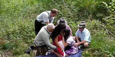 wild german groupsex party in nature