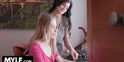 Shocked Step Sister Walks In On Her Step Mother Giving Her Step-bro An Old Fashioned