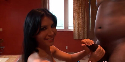 Spanish Babe Working Big Black Cock