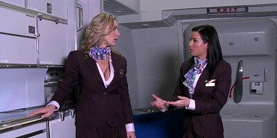 Busty cfnm stewardess analfucked mile high