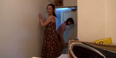 Mature Japanese AV models enjoying a stiff cock